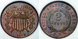 1869 Two Cent Coin