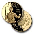 (1993) 1991-1995 W World War II Commemorative Gold Five Dollar